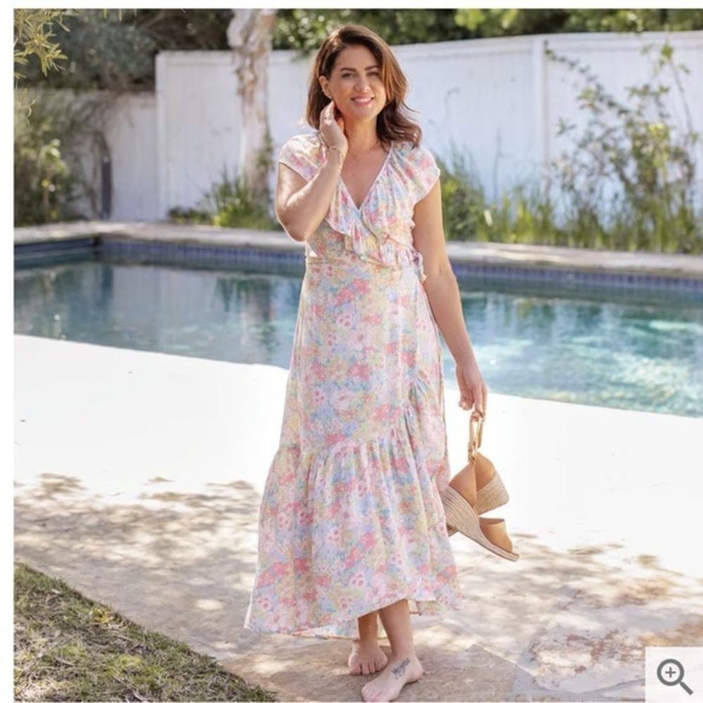Jillian Harris x Joe Fresh - Floral Ruffle Wrap Dress